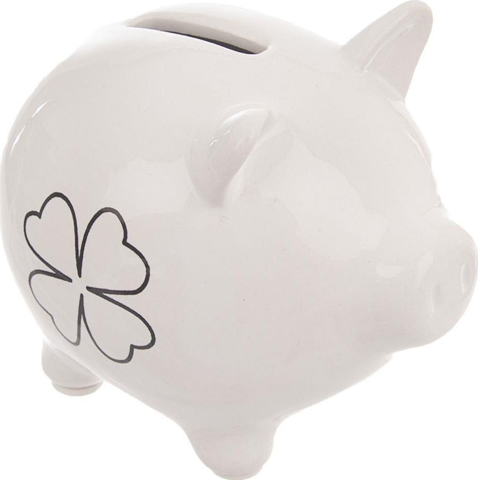 Orion Skarbonka ceramiczna świnka koniczyna 10 cm