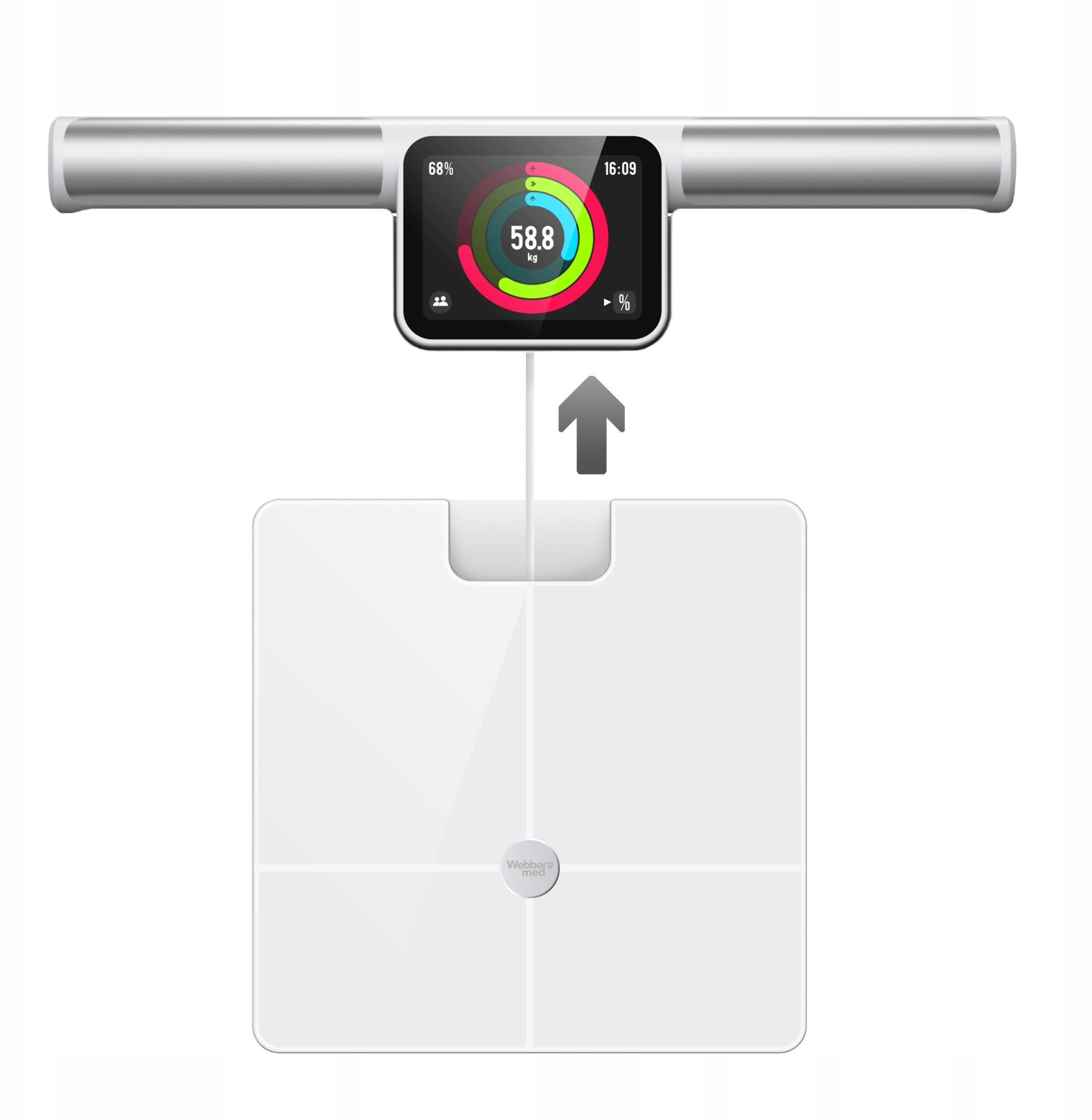 Waga Łazienkowa Analityczna 57 Parametrów Apple Health, Google Fit, WIFI