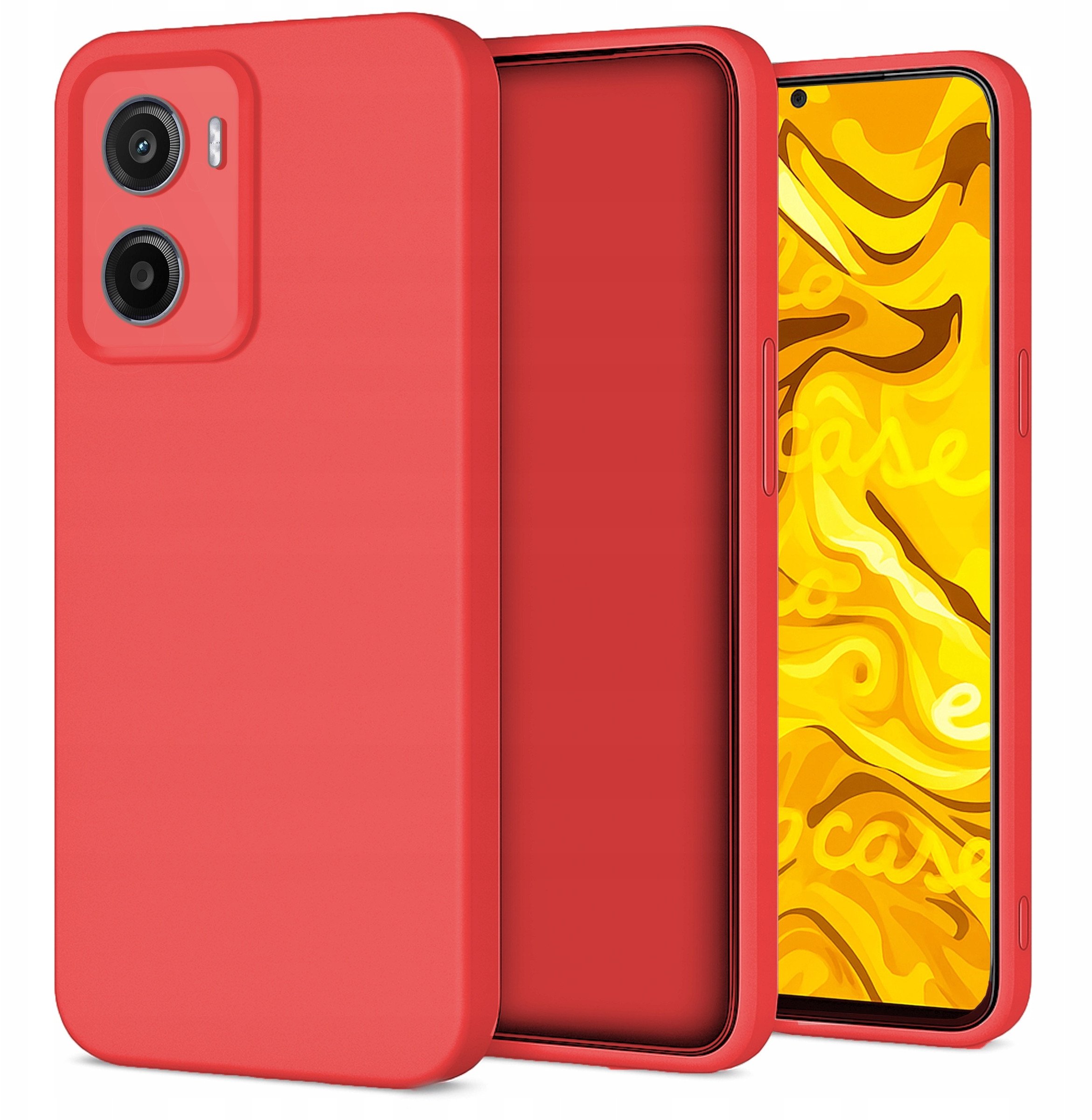 Etui Do Motorola Moto E15 / G05 (Czerwone, Matowe, Silikonowe, Plecki)