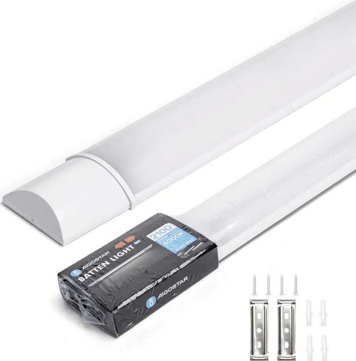Lampa sufitowa Aigostar Plafon listwa świetlówka LED oprawa 0.6m 20W 1660lm biała neutralna Plafon listwa świetlówka LED oprawa 0.6m 20W 1660lm biała
