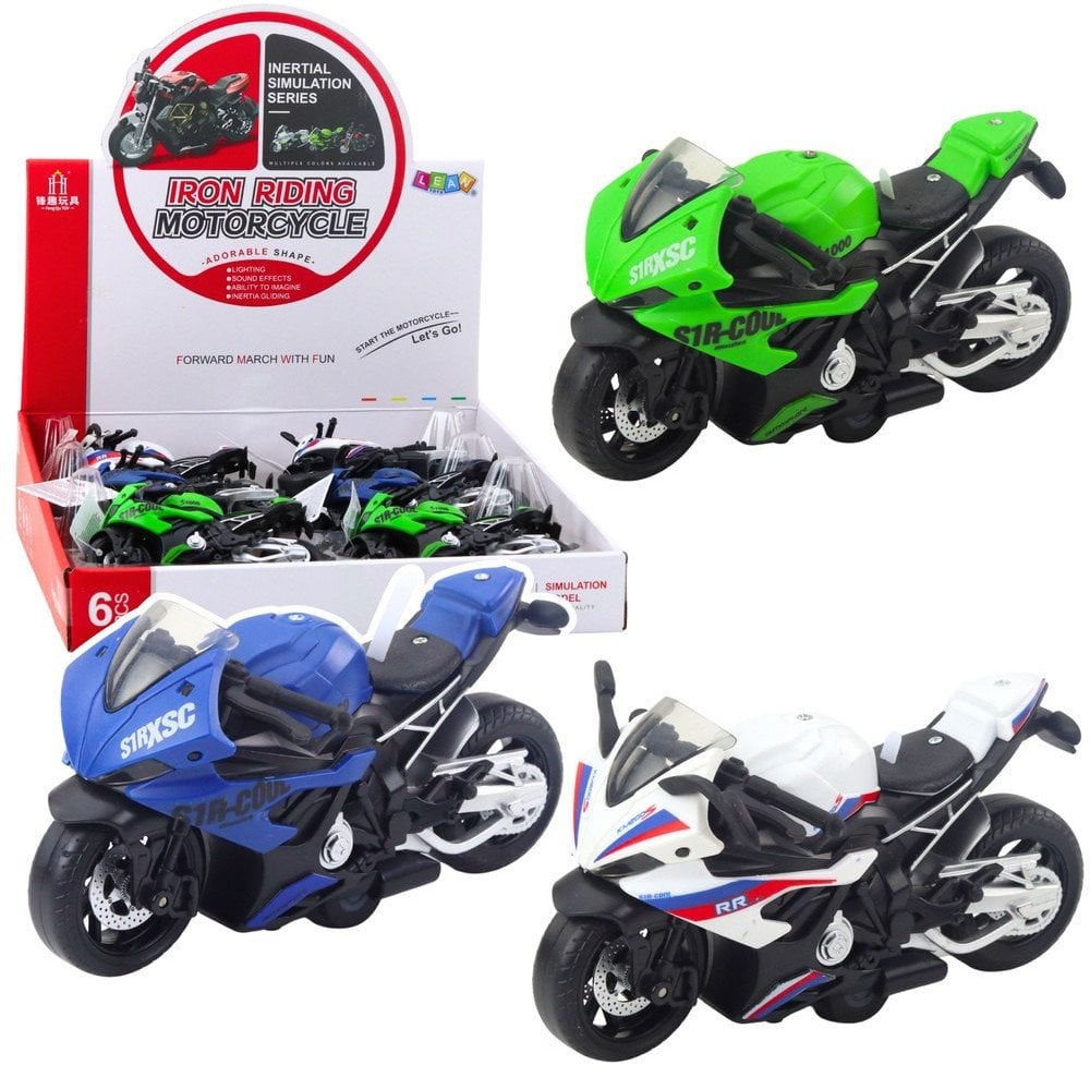 Motocykl Wyścigowy Sportowy Z Napędem Światła Dźwięki Mix LEAN Toys