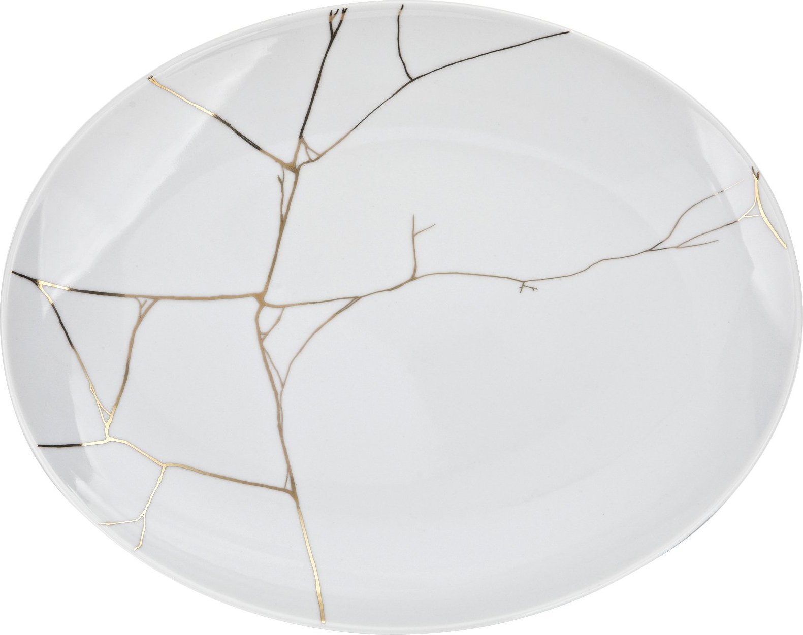 Karolina Talerz owalny 29 cm Tektonika biała