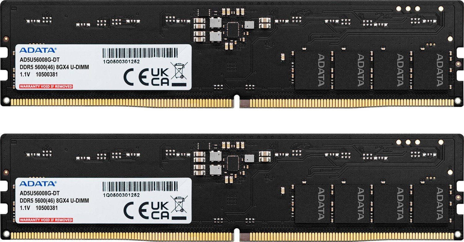 Pamięć ADATA DDR5, 16 GB, 4800MHz, CL40 (AD5U56008G-DT)