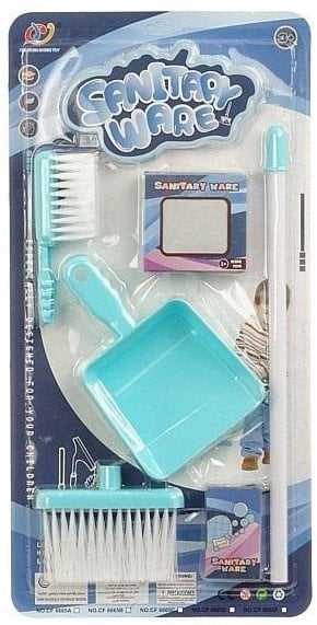 Adar Zestaw do sprzątania 356764 szczotka z plastikowym kijkiem, szufelka, mała zmiotka