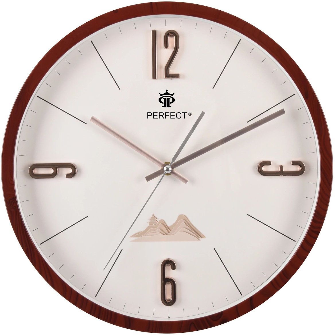 Perfect Zegar ścienny PW355-1700-2 wiśniowy 34 cm