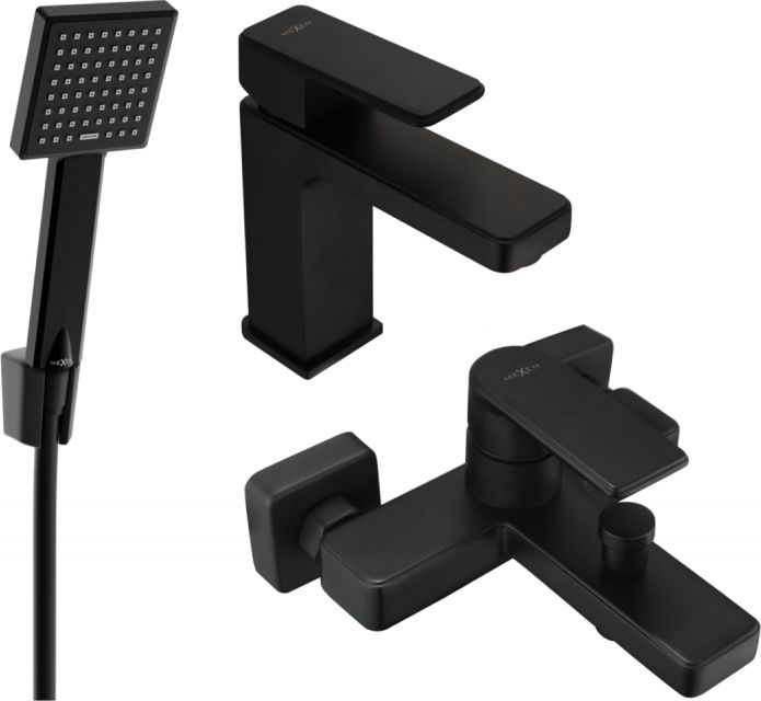 Mexen Mexen Mino R45 zestaw wannowy, czarny - 72403R45-70