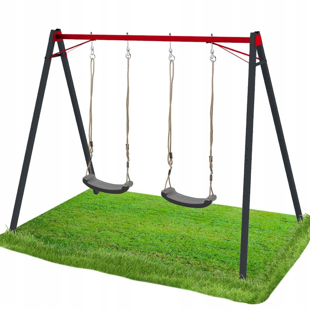 Podwójny Stelaż do Huśtawki Metalowy Bocianie Gniazdo + 2 Huśtawki ZESTAW