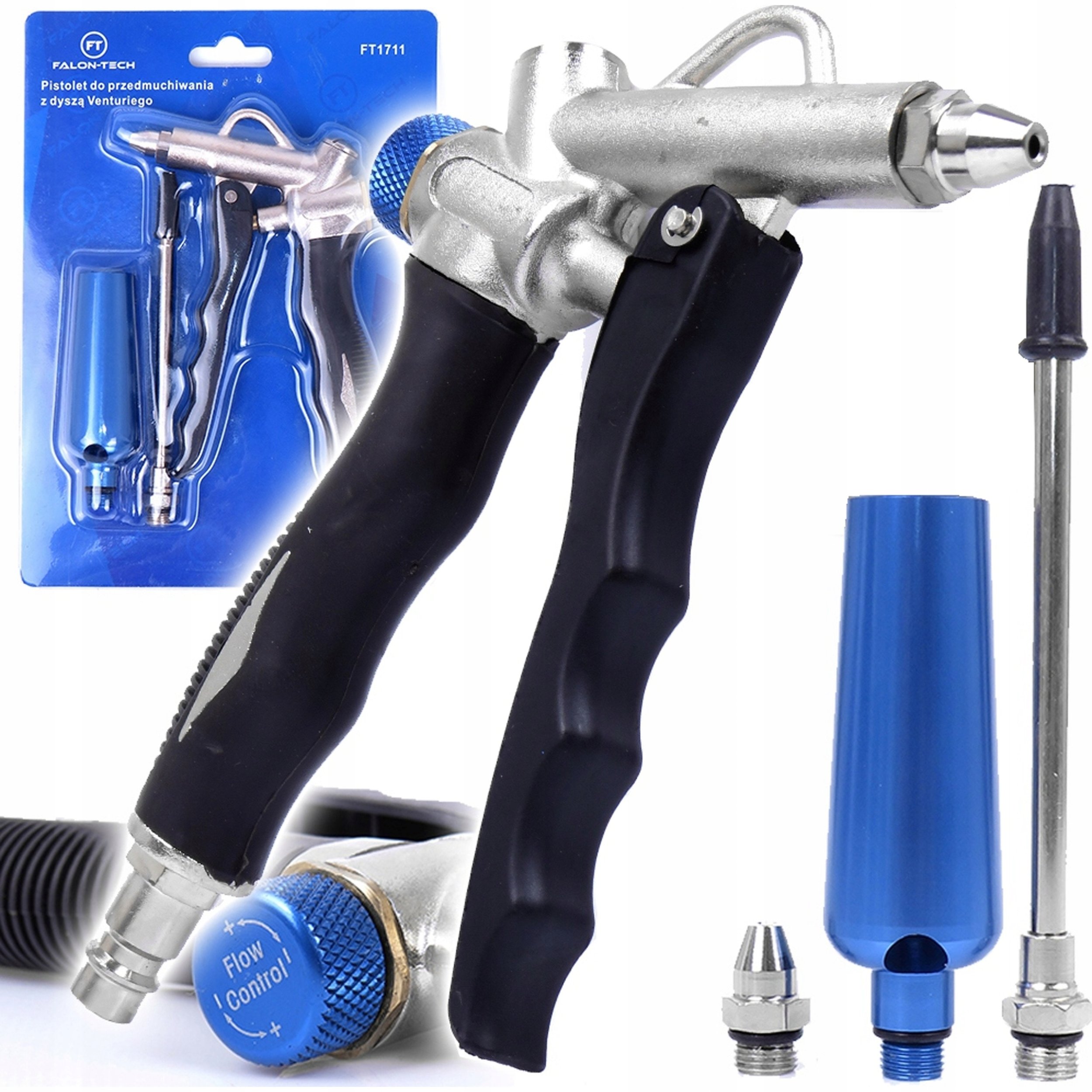 ALUMINIOWY PISTOLET DO PRZEDMUCHIWANIA Z DYSZĄ VENTURIEGO 1/4'' 3-12 BAR