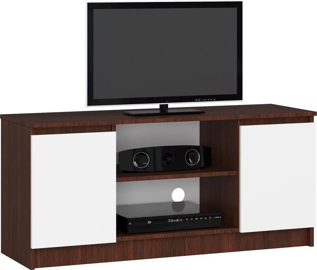 Elior Szafka RTV do salonu wenge + biały - Darius 3X 120 cm