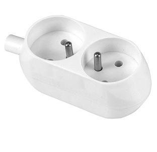 Plastrol Gniazdo przenośne podwójne 2x2P+Z białe (T-10464)