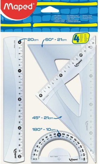 Corex Zestaw linijka 20cm, 2 ekierki, kątomierz (242820)
