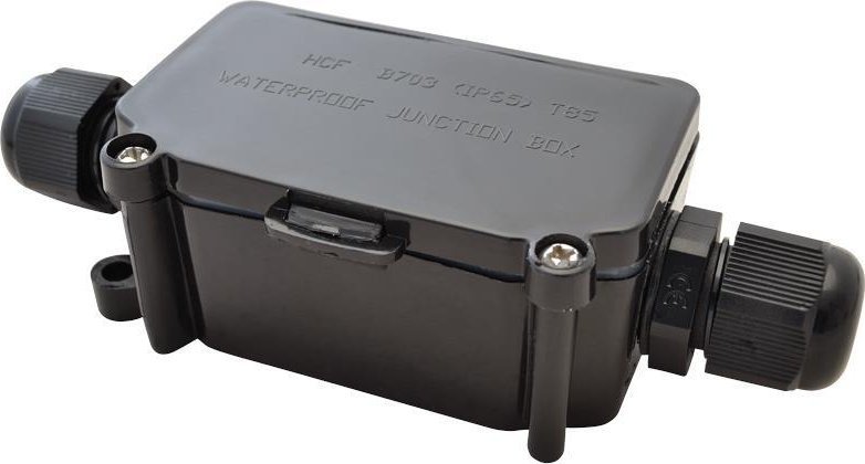 Tracon Electric Puszka natynkowa czarna ze złączką 3x1 CSTBOX IP65