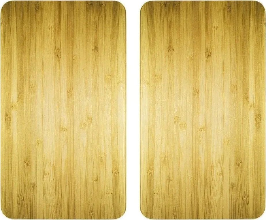 Wenko Szklane płyty ochronne WOODEN LOOK na kuchenkę – 2 sztuki, WENKO