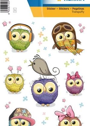 Herma Naklejki słodkie sowy, transpuffy - 15399