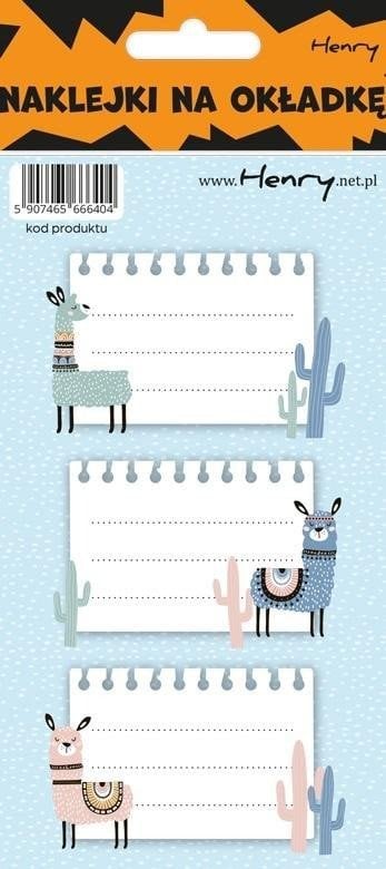 HENRY Naklejki na zeszyty - Lama (12szt)