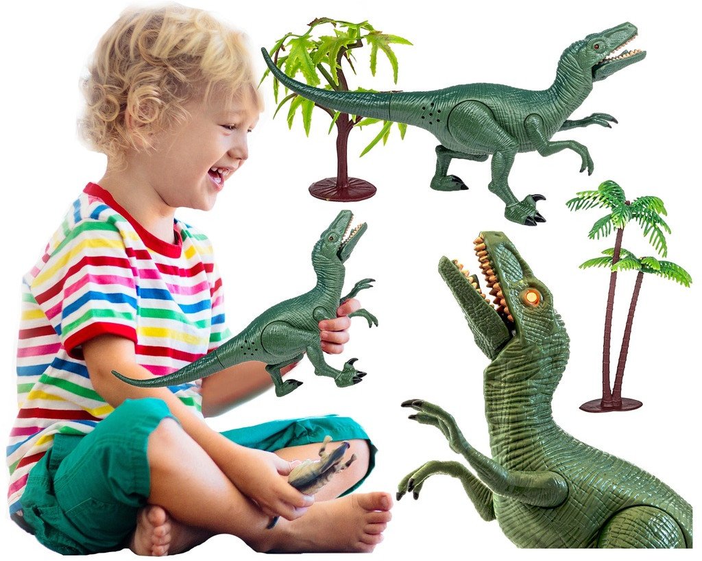 SMILY PLAY Dinozaur duży świeci ryczy velociraptor