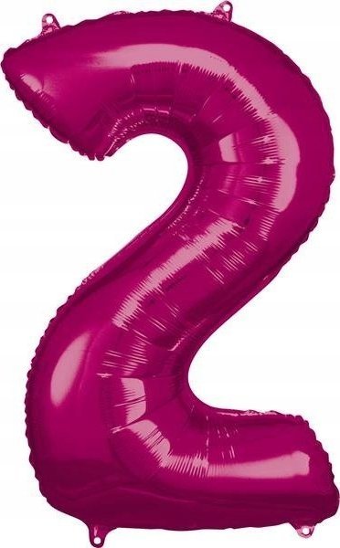 AMSCAN Balon foliowy duża cyfra 2 różowy 57x86cm 9907279