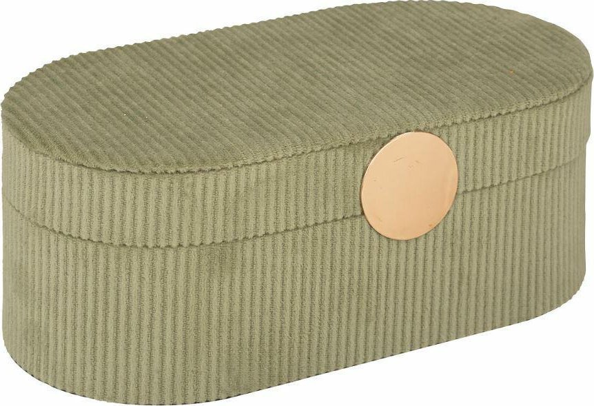 Atmosphera Szkatułka na biżuterię Enya, sztruksowa, 13 x 10 x 25,5 cm