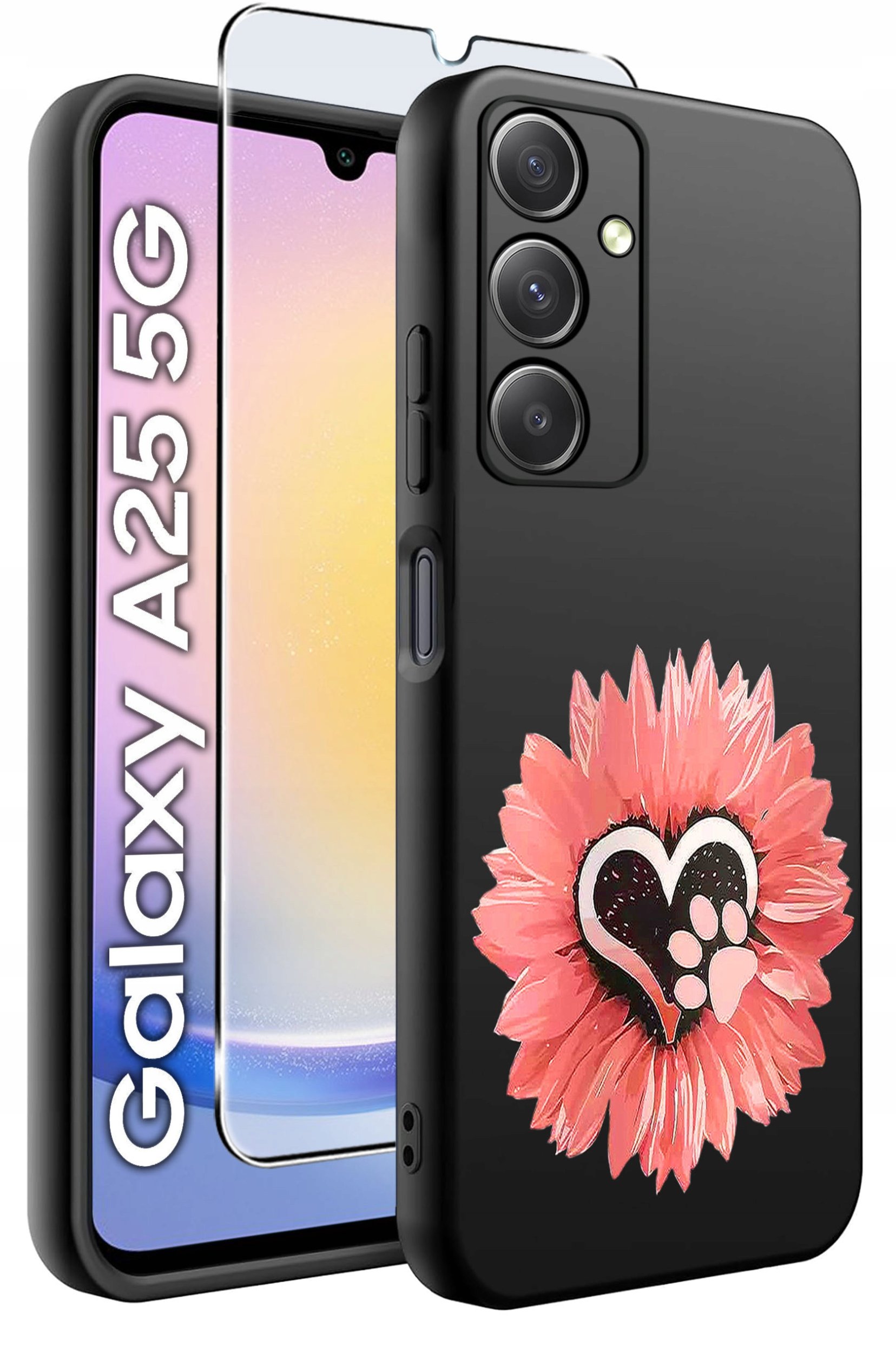 ETUI do Samsung A25 5G WZORY | SILIKONOWE MATT CASE + SZKŁO HARTOWANE 9H