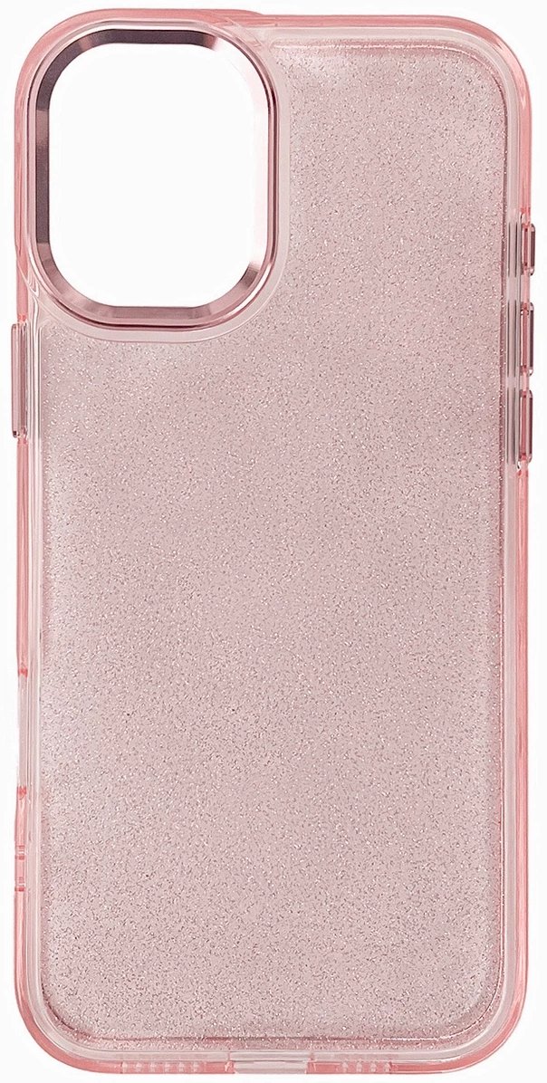 Etui Glitter Case na iPhone 16 - różowe z brokatem