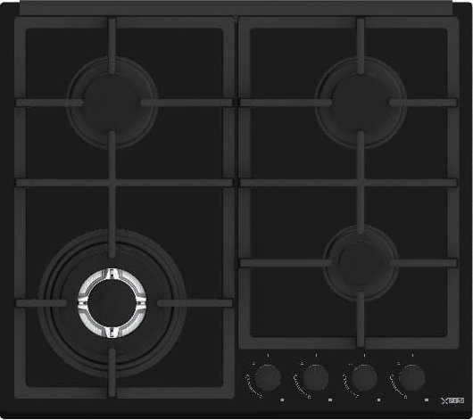 Płyta grzewcza Xberg XBERG PŁYTA GAZ NA CZARNYM SZKLE 60 CM HGG611B1