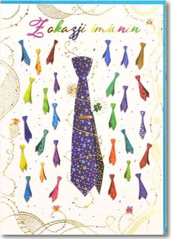 Trend Karnet B6 Imieniny, krawaty silver TS82