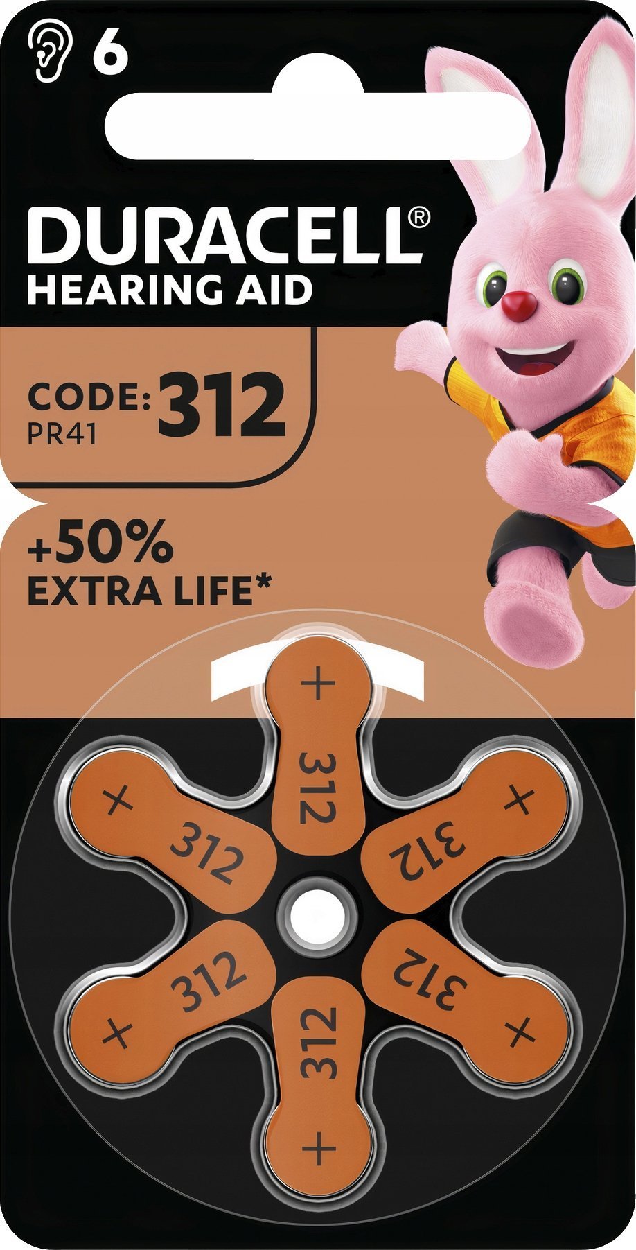 Duracell Duracell Batterie Hörgeräte EasyTab 312 (PR41) NEU 6St.