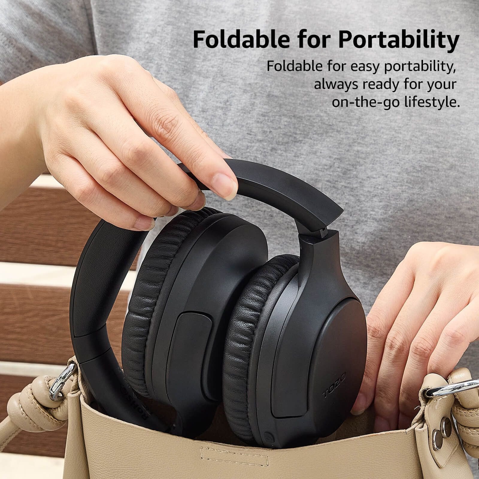 Tozo H100 Bluetooth Over-Ear Headphones Black