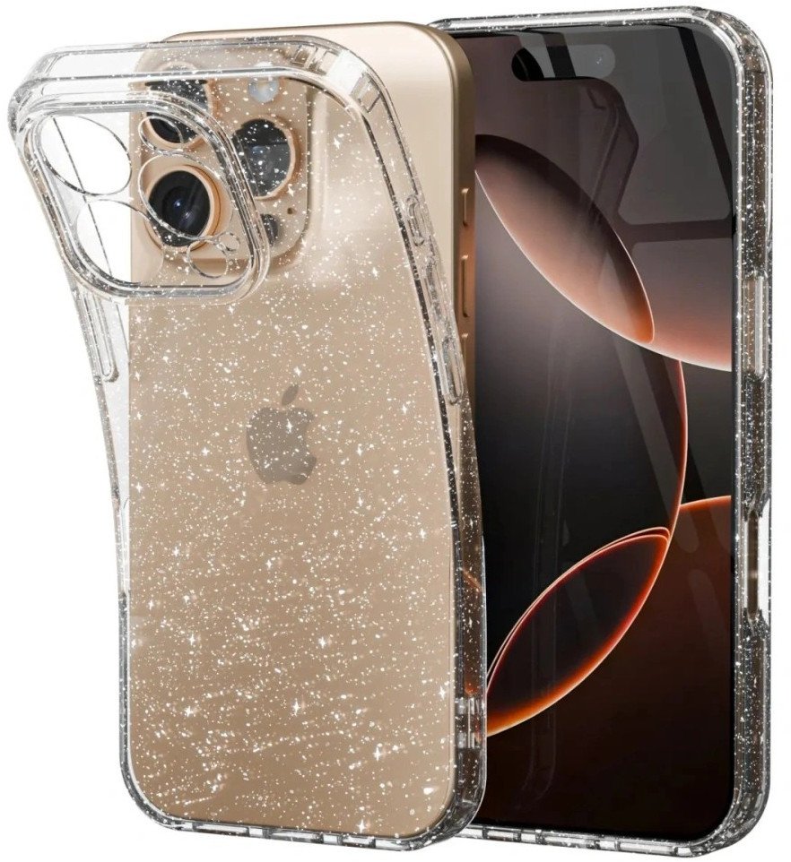 Etui Supero TPU Case z brokatem do iPhone 16 Pro Max, przezroczyste