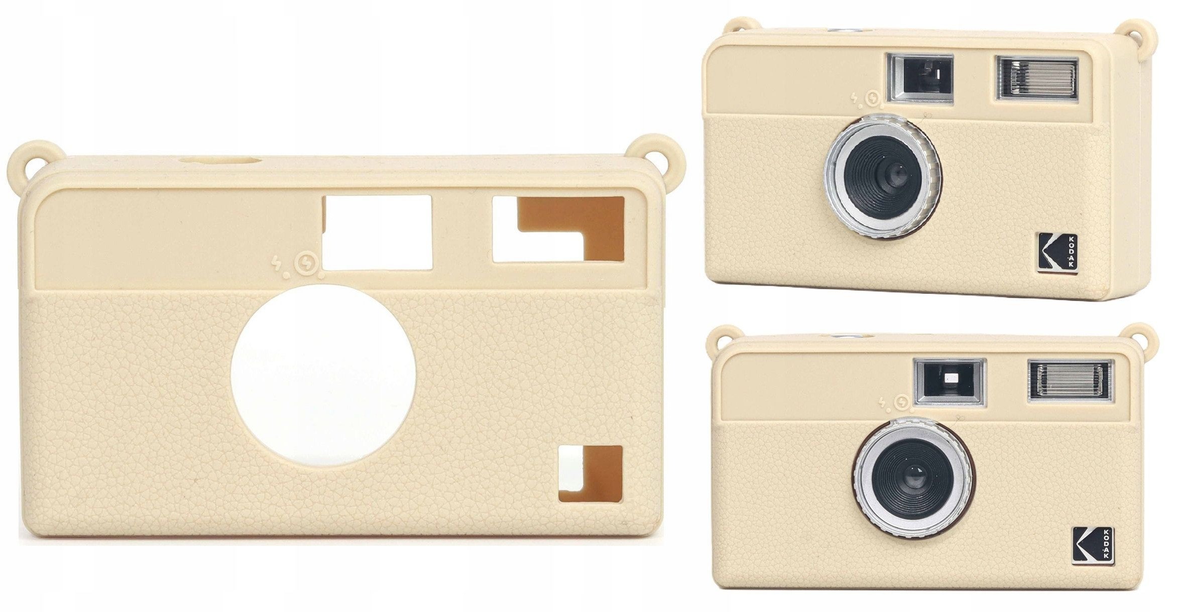 Futerał Etui Pokrowiec Case Silikon Kodak Ektar / H35 / H35n / Ultra F9 / Beżowy