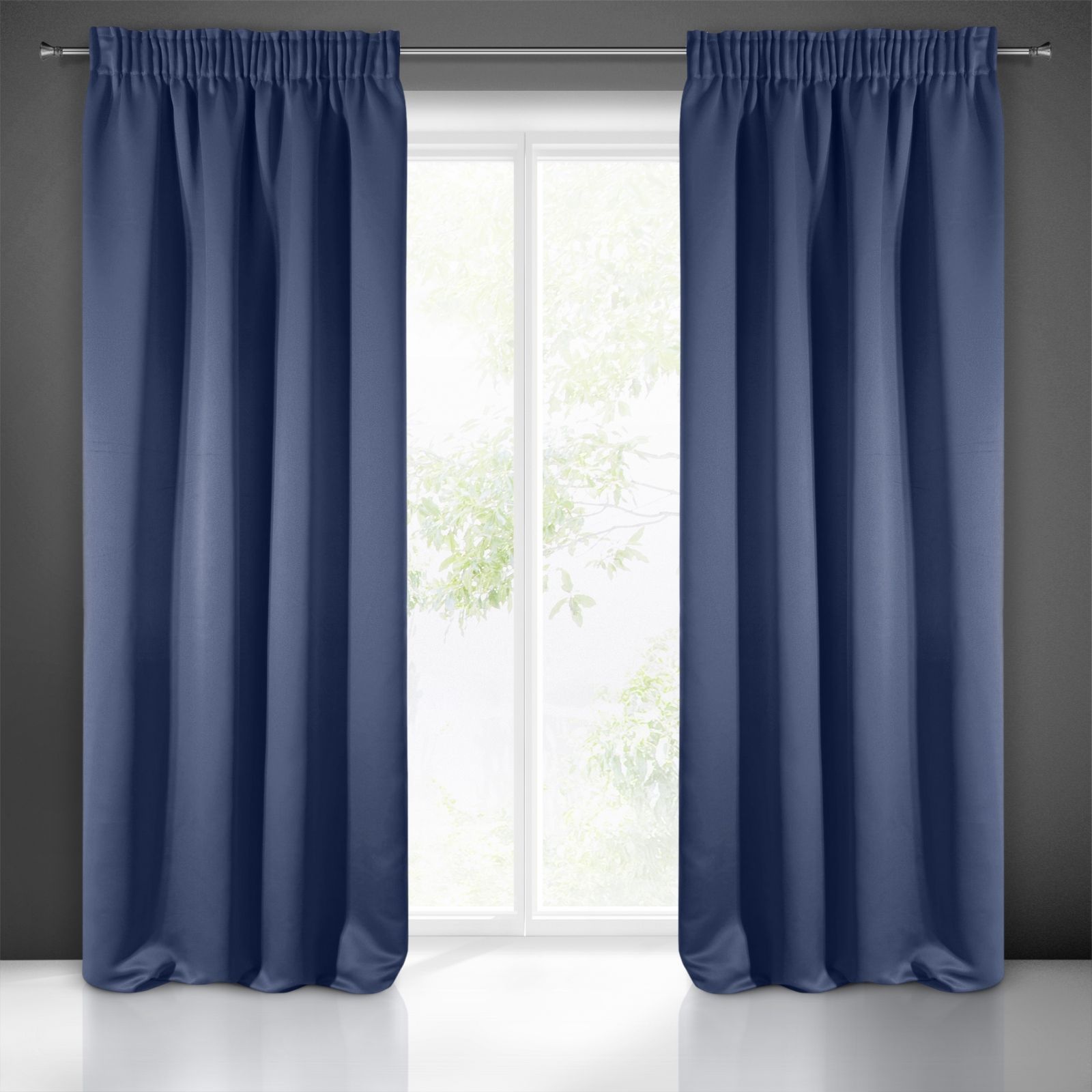 Eurofirany Zasłona LOGAN granatowy 135X270cm Taśma