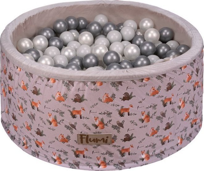 Blomster Suchy basen LISKI + PIŁKI SREBRNE-SZARE-PERŁOWE