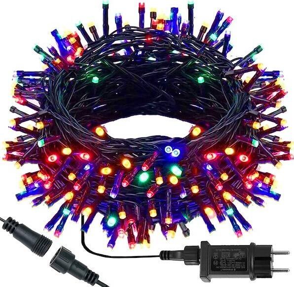 Springos Lampki choinkowe 300 led multikolor 15m oświetlenie świąteczne IP44 UNIWERSALNY