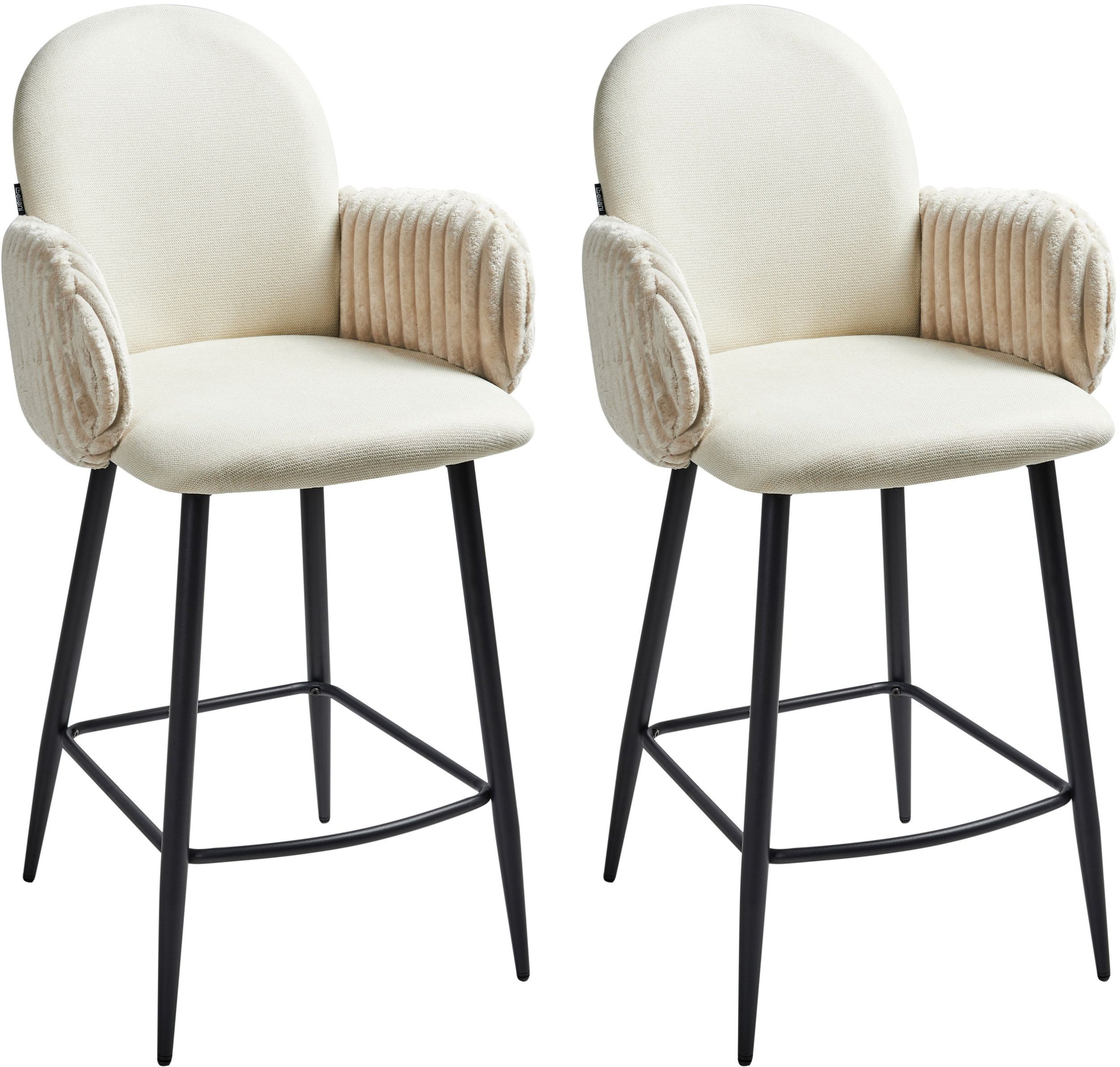 Zestaw 2 krzeseł barowych AMITY Jasnobeżowy