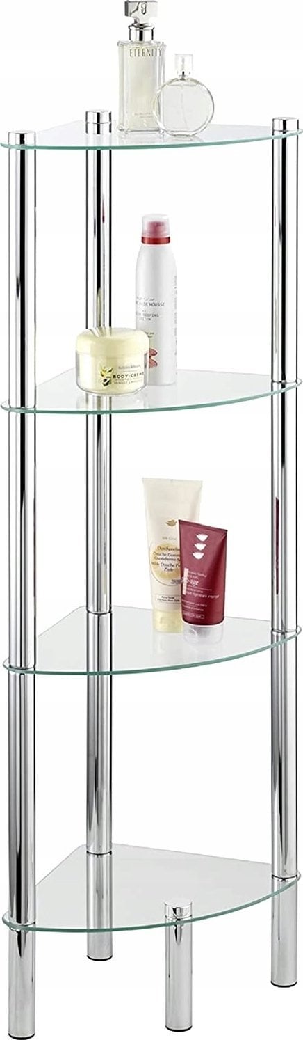 Wenko Narożna półka łazienkowa YAGO, szklana - 4 poziomy, WENKO