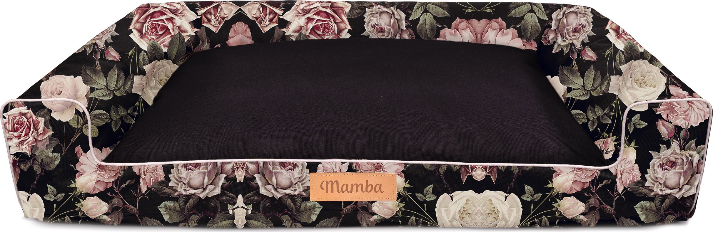 Dogeste Legowisko dla psa czarne + róże XL