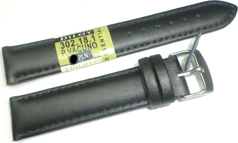 Diloy Skórzany pasek do zegarka 18 mm Diloy 302.18.1 uniwersalny