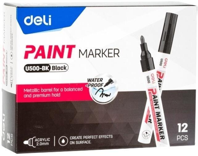 Deli Marker olejowy 2mm czarny (12szt)