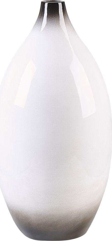 Beliani Wazon dekoracyjny 46 cm biały BAEZA