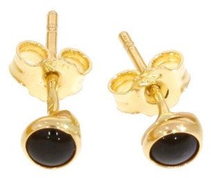 Złote kolczyki na sztyfcie z onyksem KL.03157 PR.585