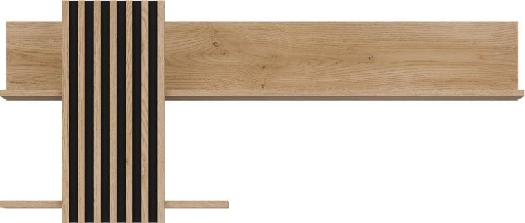 Półka ścienna z lamelami wisząca na książki Dąb Cremona Czarny FERRO FE16