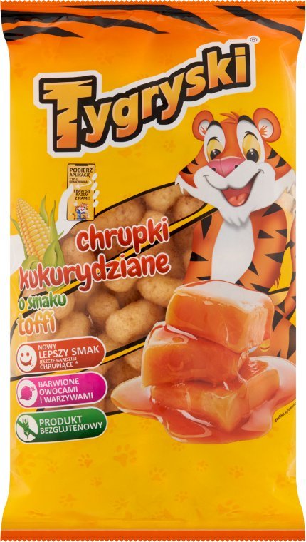 Tygryski Chrupki kukurydziane o smaku toffi 70 g