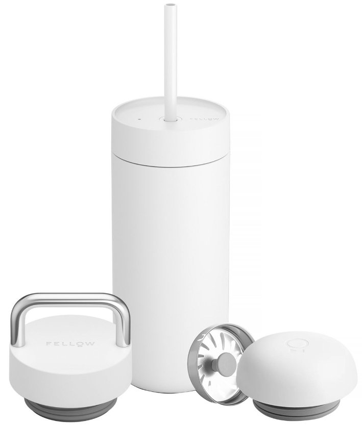 Fellow - Carter Move Mug 3 w 1 - Kubek termiczny + 3 nakrętki - Biały 473 ml