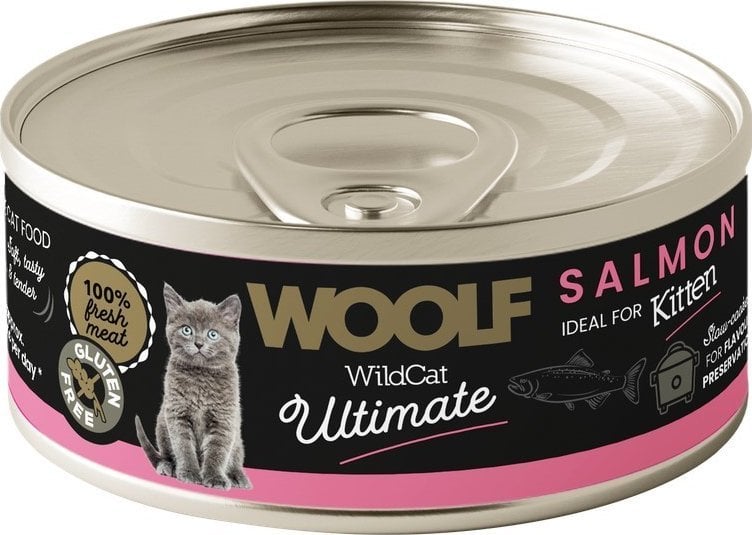 WOOLF KOT PUSZKA 85g ULTIMATE CAN KITTEN SALMON PATE /6