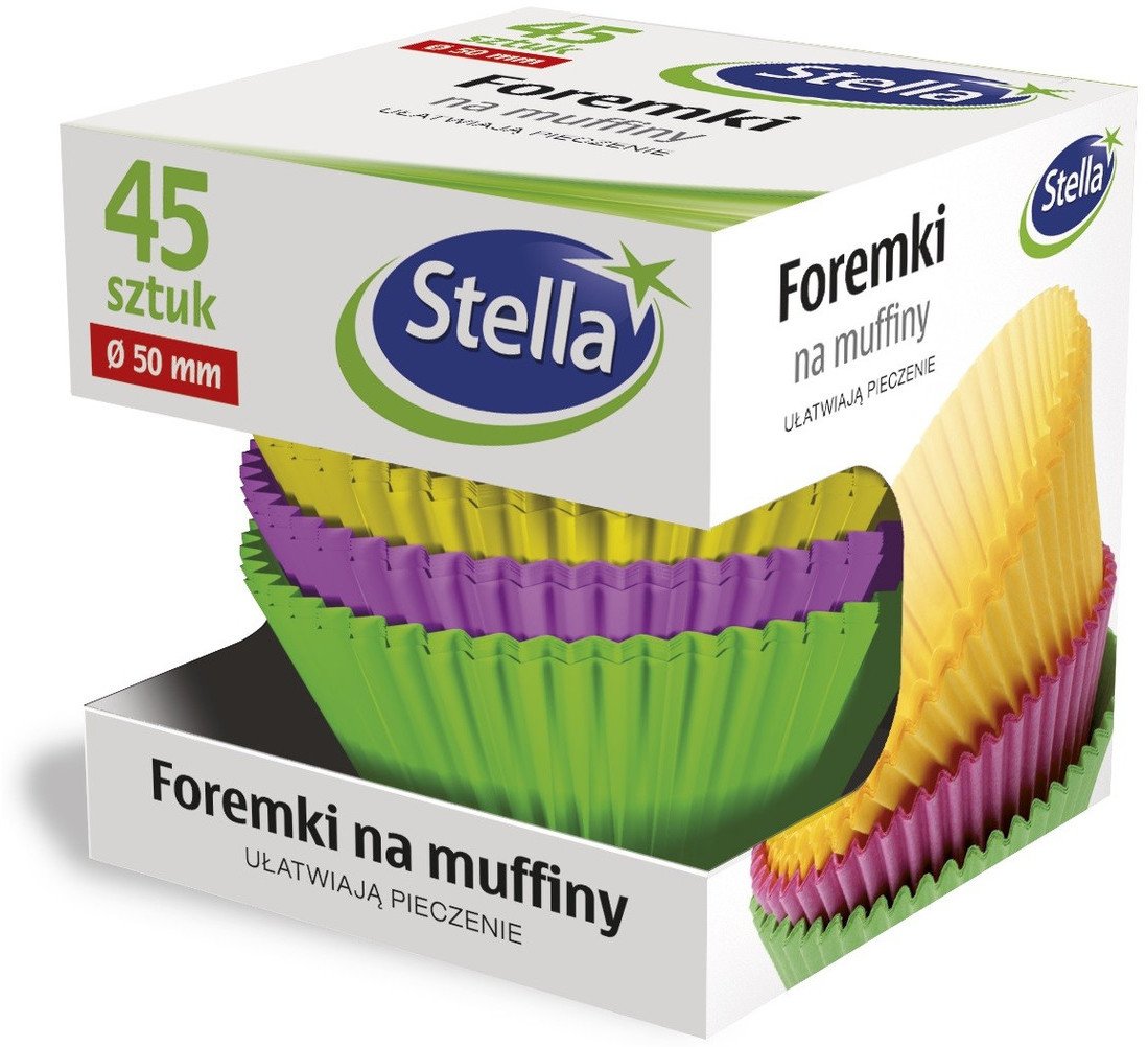 Stella Foremki na muffiny kolorowe - średnica 50mm. 45szt.