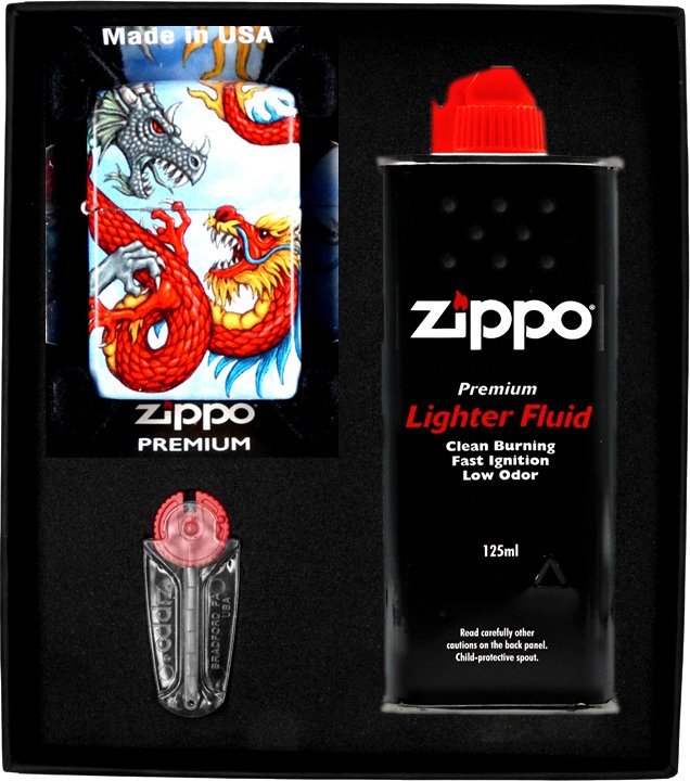 Zestaw ZIPPO Zapalniczka DRAGON DESIGN 3 Prezentowy No1