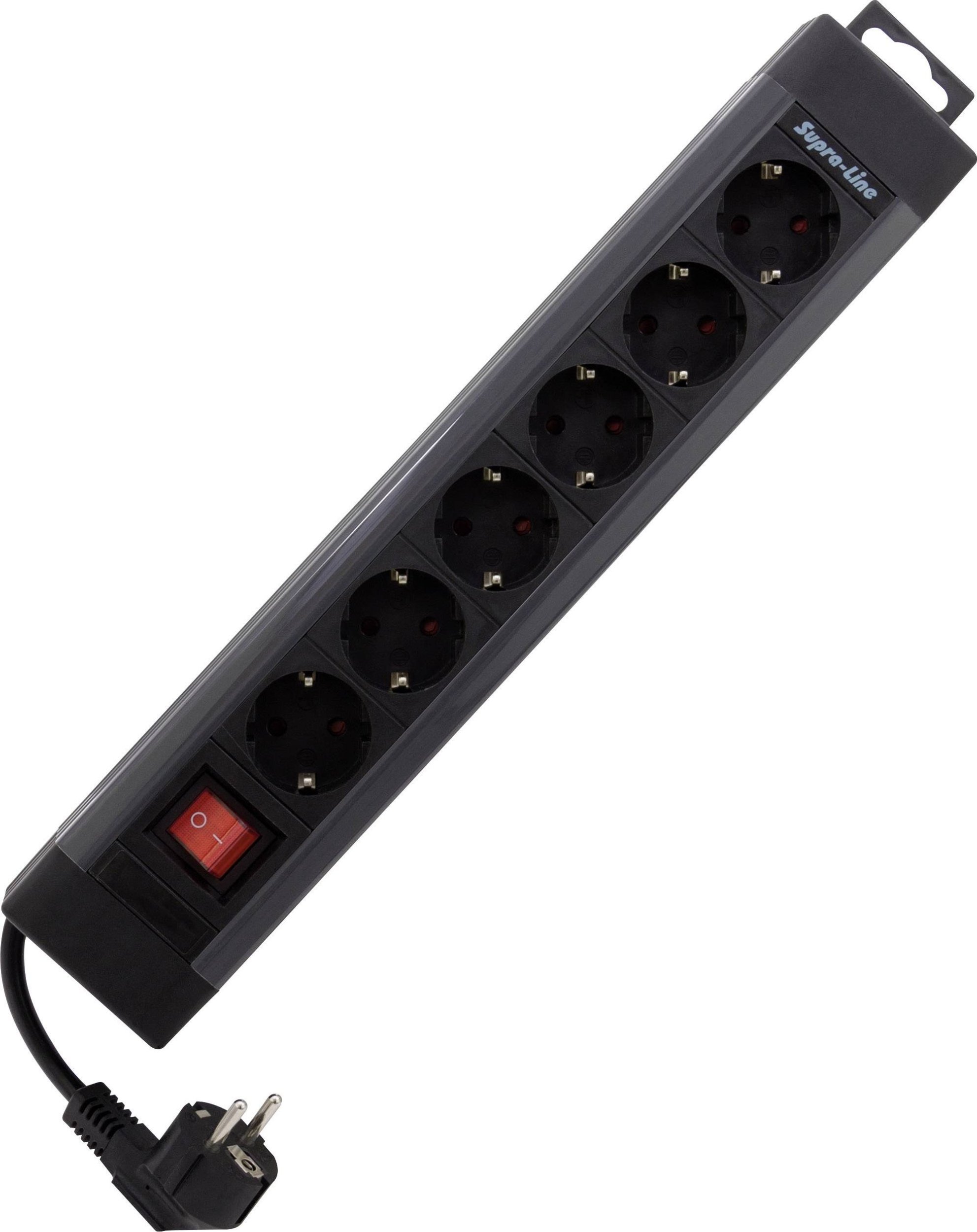 REV REV Outlet Strip 6-fold 2,4m Supraline w. switch anthracite