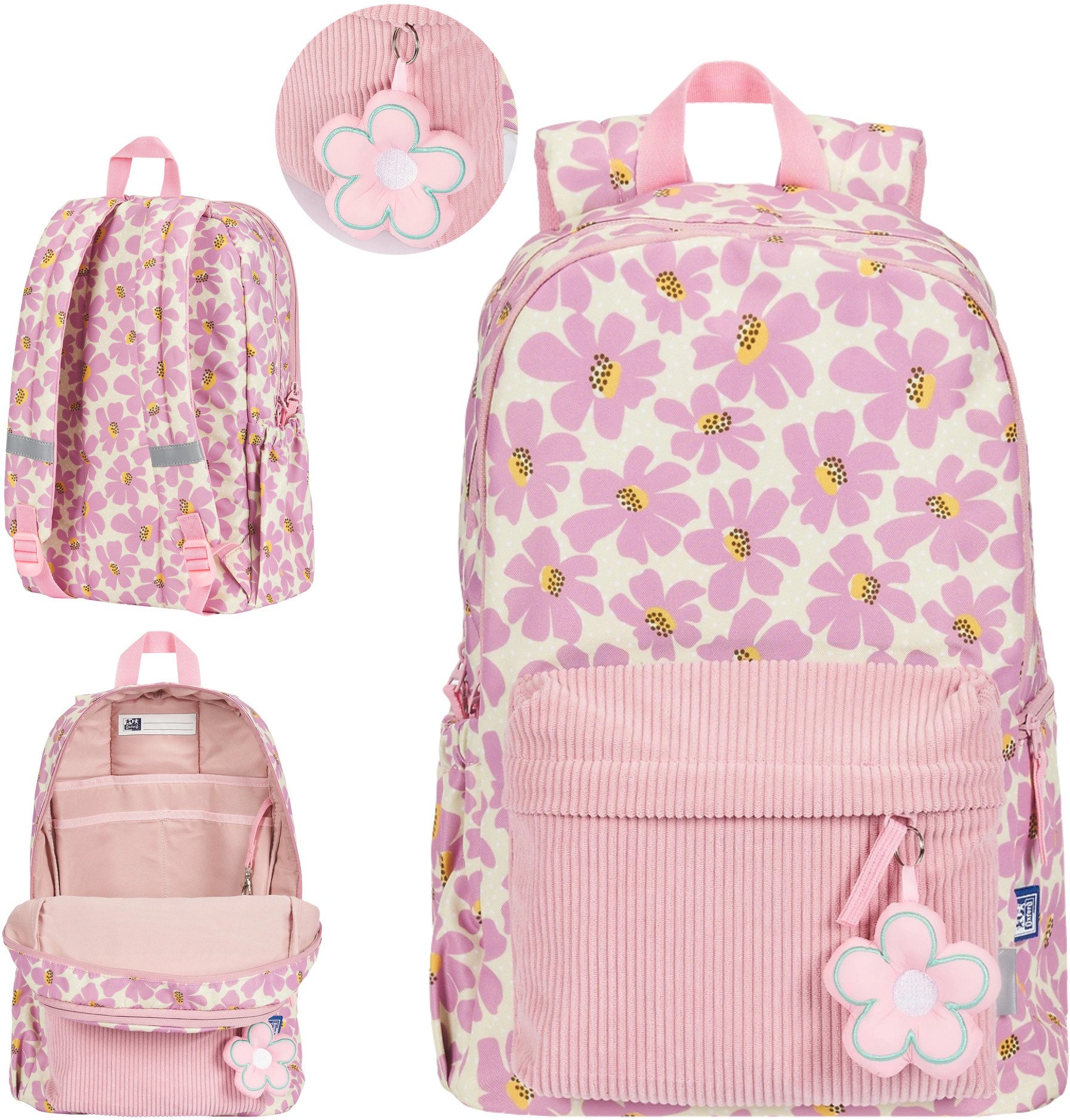 Plecak szkolny młodzieżowy różowy kwiatki 26l Bloom OXFORD
