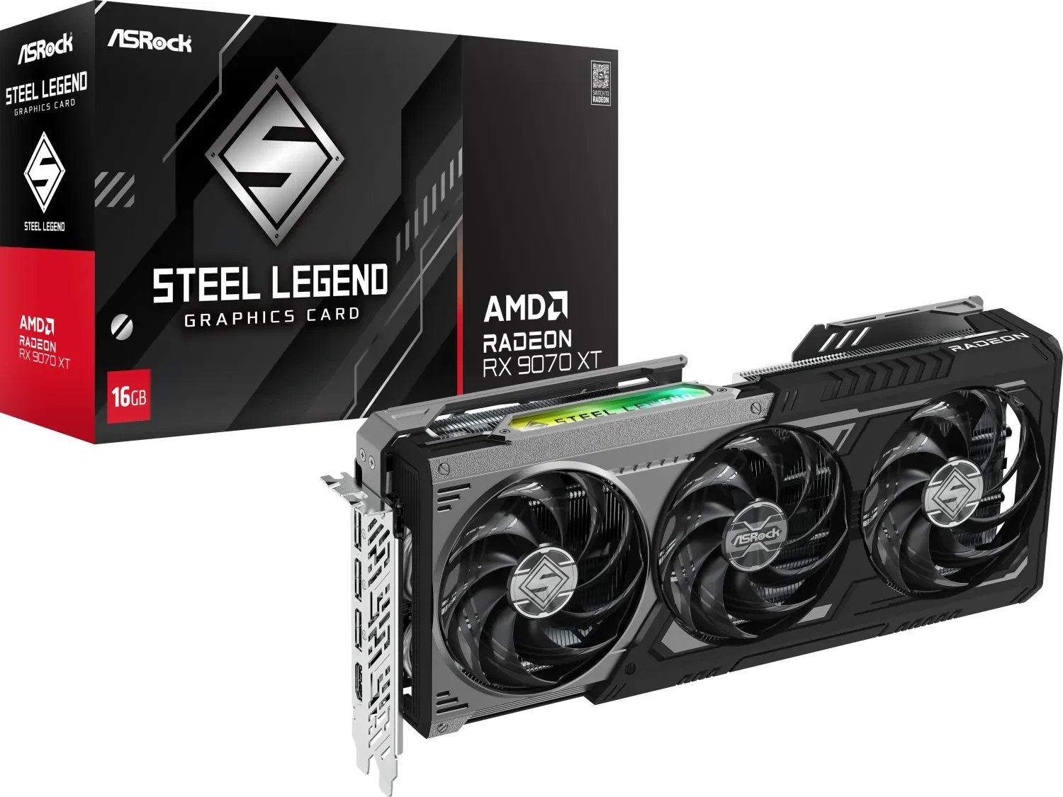Karta graficzna ASRock Radeon RX 9070 XT Steel Legend Dark 16GB GDDR6 (RX9070XT SLD 16G)