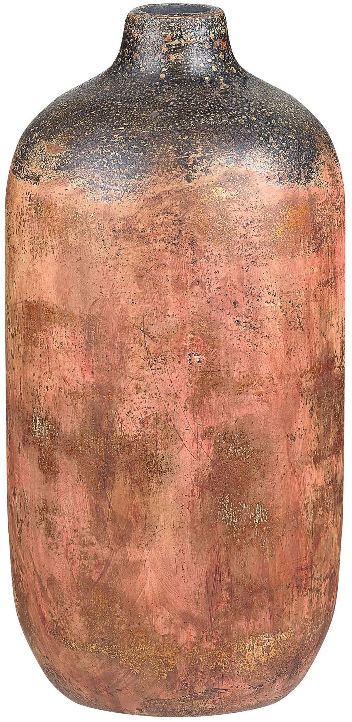 Beliani Wazon na kwiaty z terakoty 53 cm miedziany SARAGOSSA